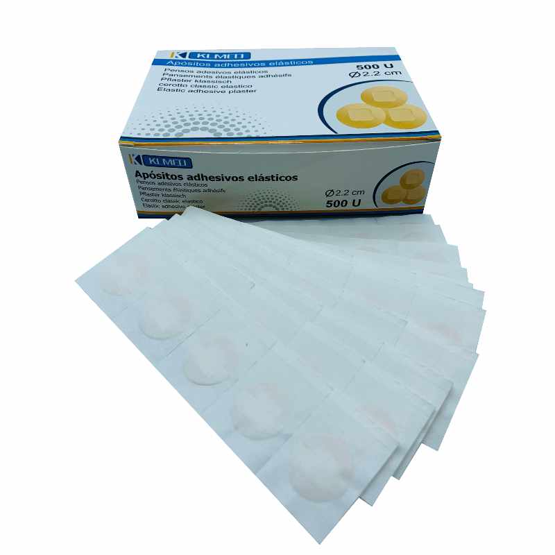 Tiritas adhesivas redondas Klmed 500 unidades