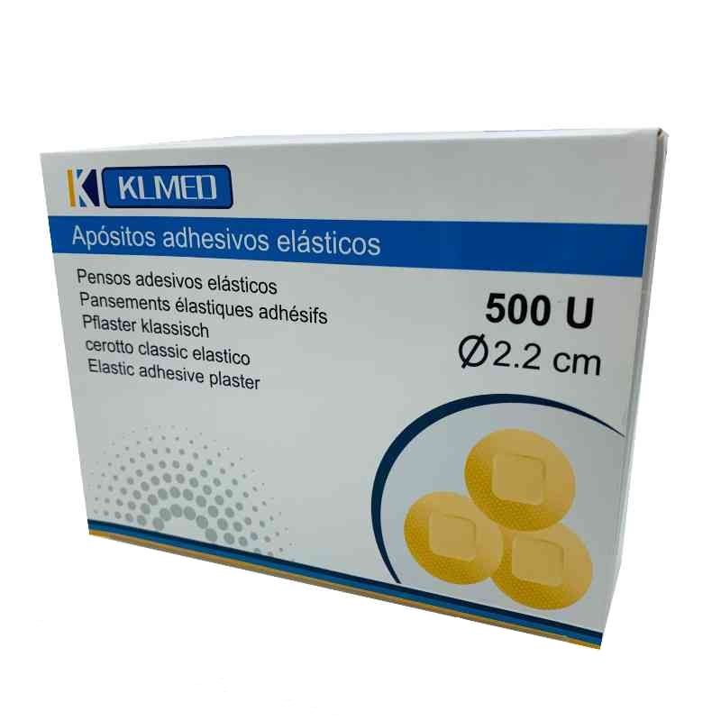 Tiritas adhesivas redondas Klmed 500 unidades